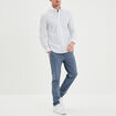 Chemise droite imprimée manches longues blanc homme