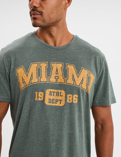 Ensemble pyjama short et t-shirt vert kaki homme