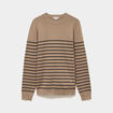 Pull col rond manches longues taupe homme