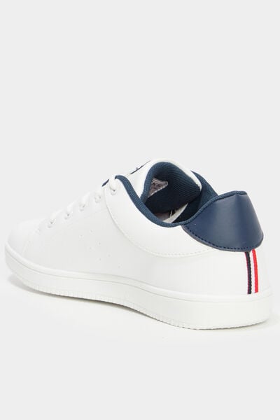 Baskets avec bout rond blanc gar&ccedil;on