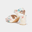 Sandales toile &agrave; talons carr&eacute;s 7 cm multicolore femme