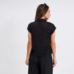 Chemise broderie anglaise sans manches noir femme