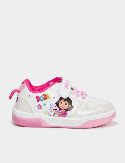 Baskets lumineuses Dora l'exploratrice blanc fille