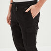 Pantalon cargo taille &eacute;lastiqu&eacute;e noir homme