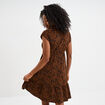 Robe patineuse manches courtes camel femme