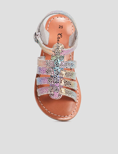 Sandales en cuir Creeks multicolore fille