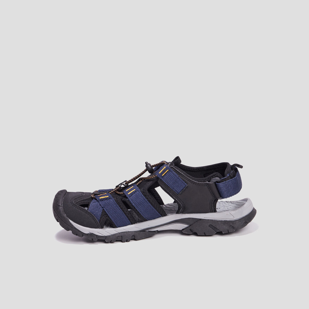 Sandales à scratch et lacets élastiqués bleu marine homme
