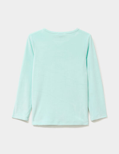 Ensemble pyjama legging et t-shirt bleu turquoise fille