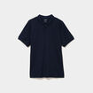 Polo textur&eacute; manches courtes bleu marine homme