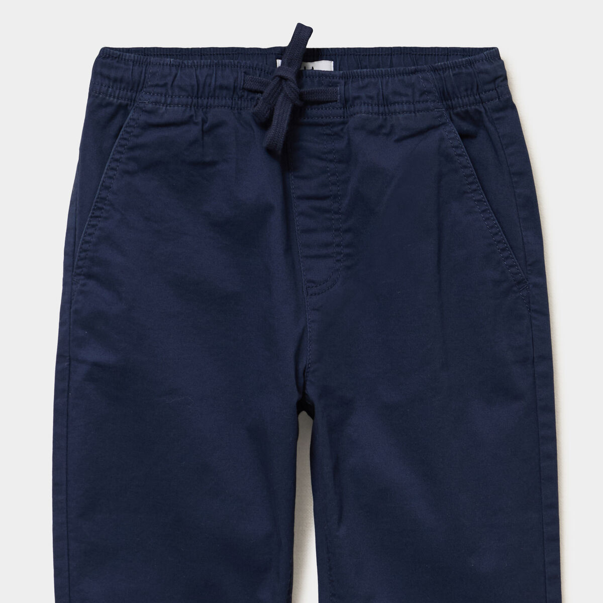 Pantalon chino droit taille ajustable bleu marine gar&ccedil;on
