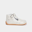 Chaussures c&eacute;r&eacute;monie semelle souple cuir blanc b&eacute;b&eacute; fille