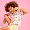 T-shirt nou&eacute; manches courtes coton ecru fille