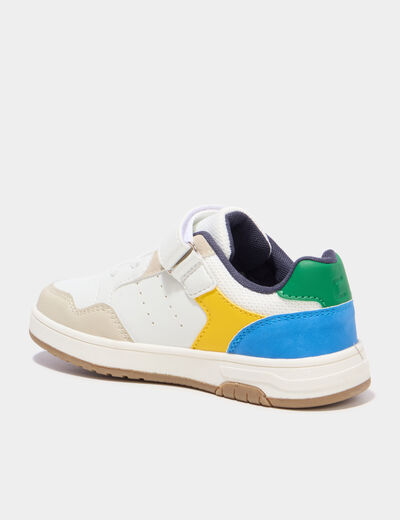 Tennis basses &agrave; scratchs bout renforc&eacute; multicolore gar&ccedil;on