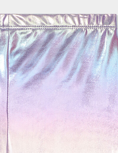 Legging cycliste irridescent mauve fille