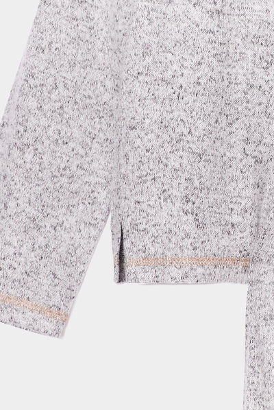 Ensemble pyjama pantalon resserré panda gris clair fille