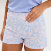 Bas de pyjama short coton bleu femme