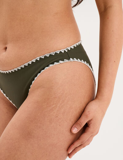 Bas de maillot de bain vert kaki femme