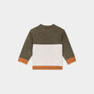 Pull épaule boutonnée col rond Kimbaloo vert kaki bébé garçon