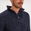 Pull avec col camionneur c&ocirc;tel&eacute; bleu fonc&eacute; homme