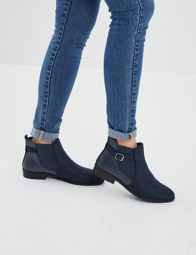 Bottines chelsea avec boucles bleu femme