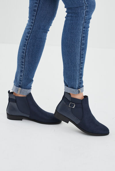 Bottines chelsea avec boucles bleu femme