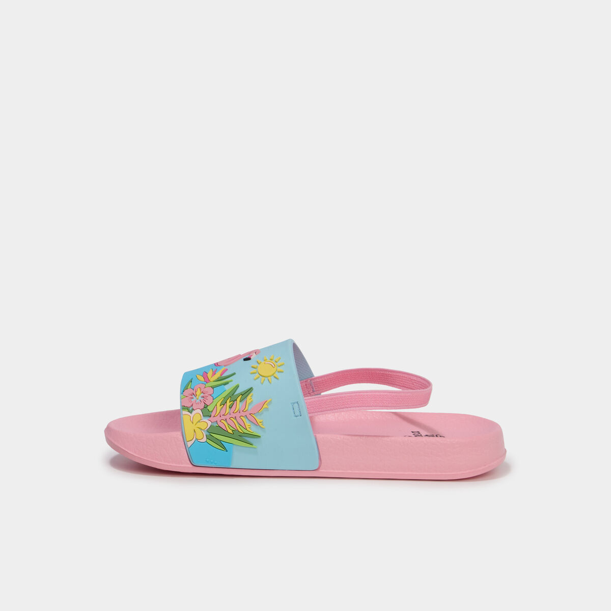 Claquettes avec bride &eacute;lastique au talon multicolore fille