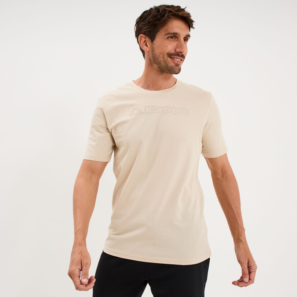 T-shirt manches courtes coton Kappa ivoire homme