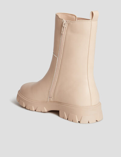 Bottines semelle épaisse crantée rose clair fille