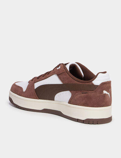 Baskets &agrave; lacets en cuir Puma Slam SD marron homme