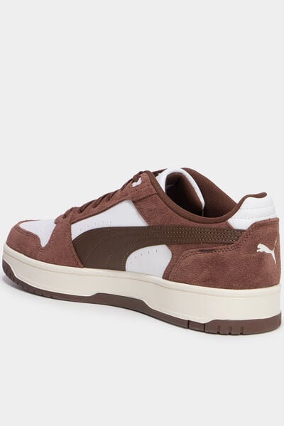 Baskets &agrave; lacets en cuir Puma Slam SD marron homme