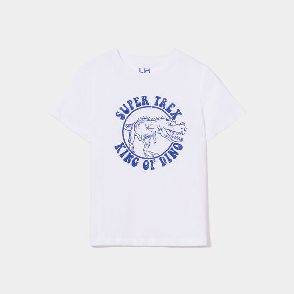 t shirt droit col rond manches courtes blanc garcon T-shirt droit col rond manches courtes blanc garçon