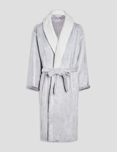 Peignoir droit grande taille taupe femme grande taille
