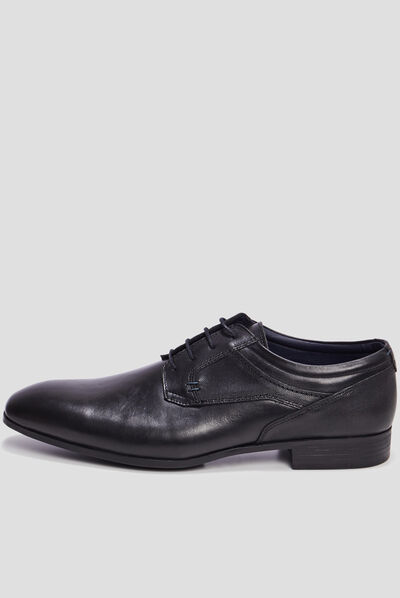 Derbies à lacets en cuir noir homme
