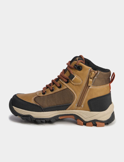 Boots zipp&eacute;es &agrave; lacets camel gar&ccedil;on