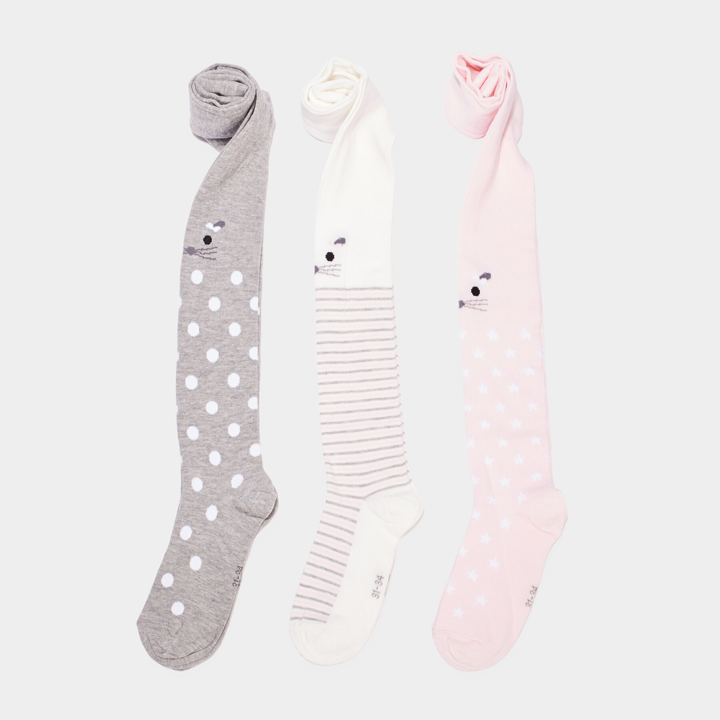 Lot 3 collants multicolore fille LH