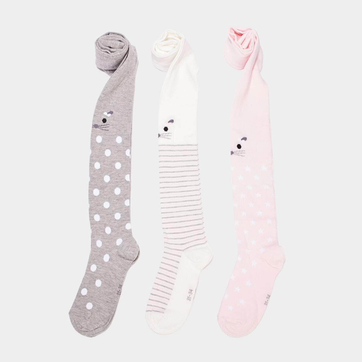 Lot 3 collants multicolore fille