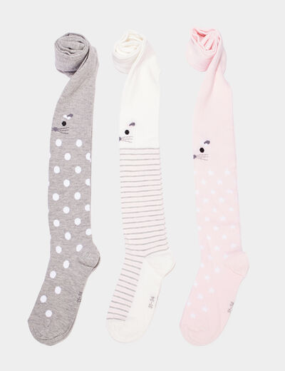 Lot 3 collants multicolore fille
