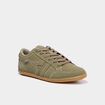 Tennis basses &agrave; lacets effet su&eacute;dine vert kaki homme