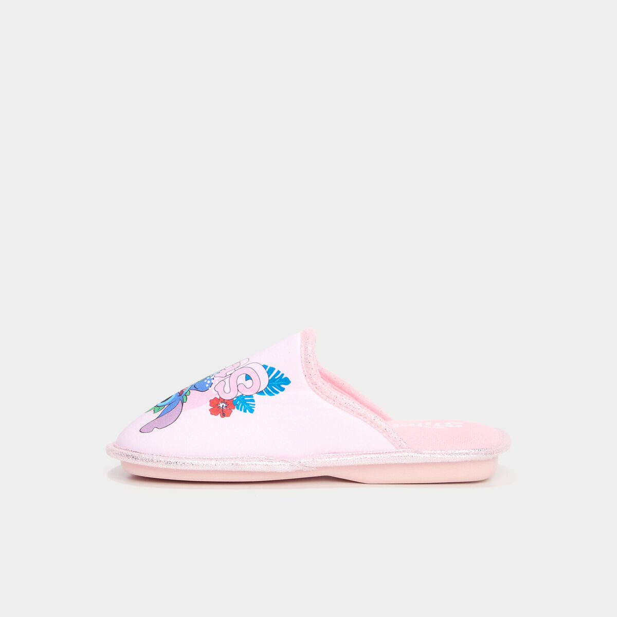 Chaussons mules Stitch rose femme