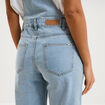 Salopette en jean jambe large coton denim triple stone femme