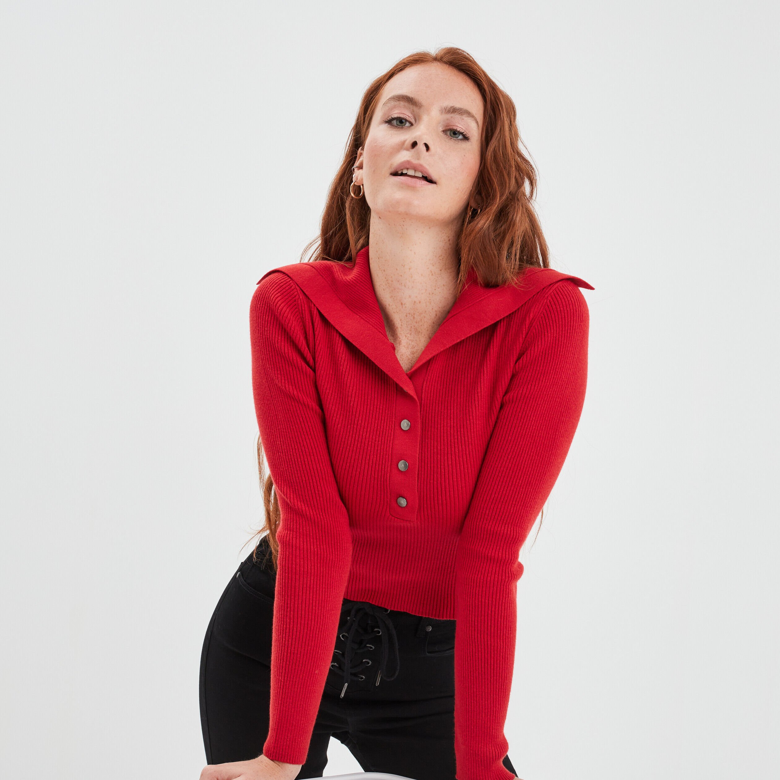 Pull rouge pas cher best sale