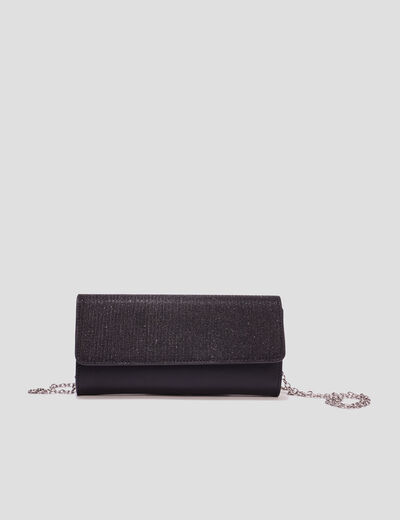 Sac pochette bandoulière chaîne noir femme
