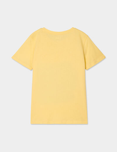 T-shirt sequins réversibles coton jaune clair garçon