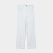 Jean droit taille haute coton blanc femme