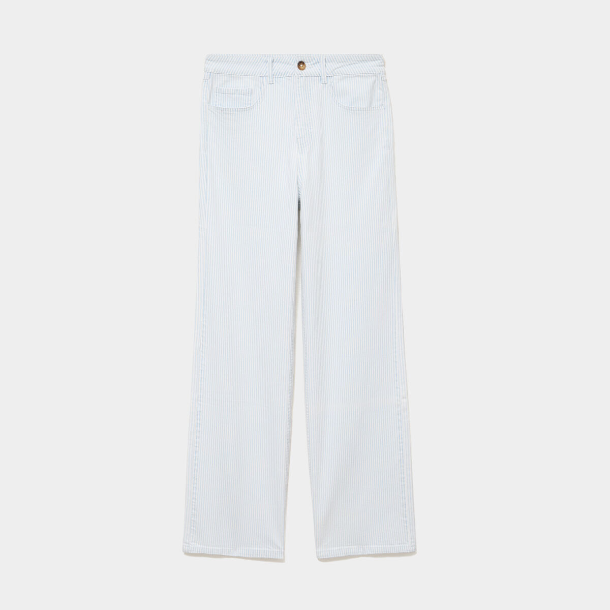 Jean droit taille haute coton blanc femme