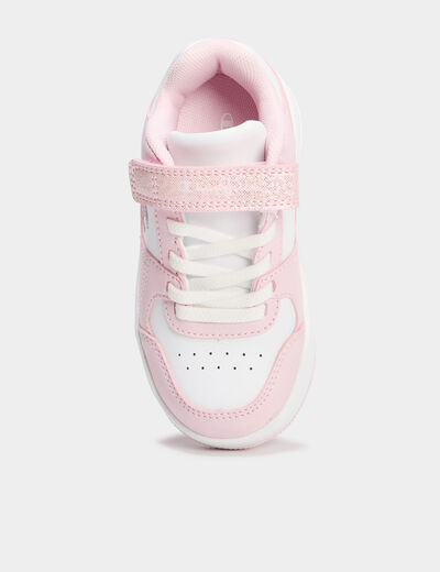 Tennis basses à scratchs Champion rose pastel fille