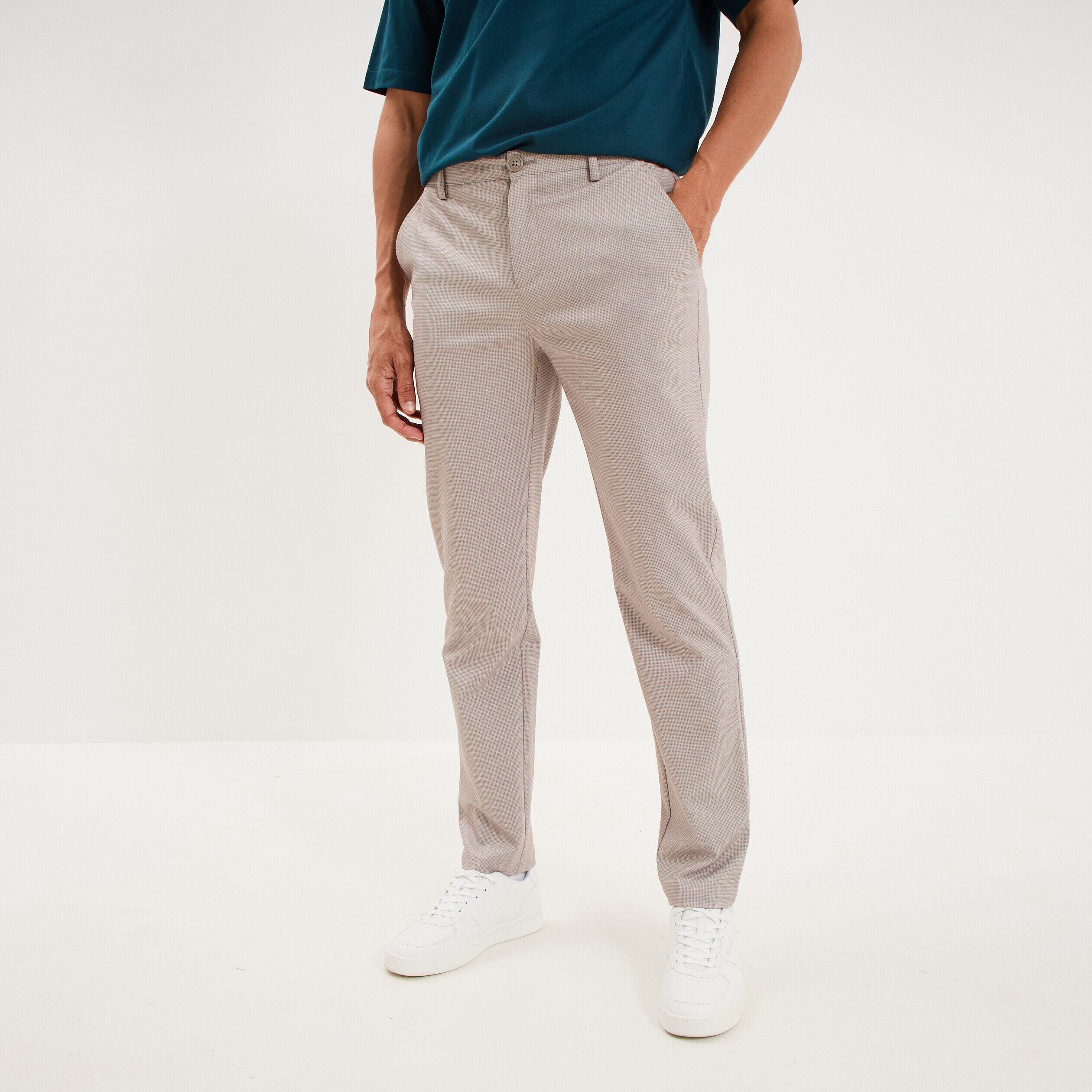 Pantalon chino slim beige clair homme LH