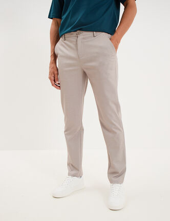 Pantalon chino slim beige clair homme