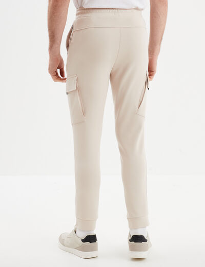 Pantalon de jogging cargo slim beige homme