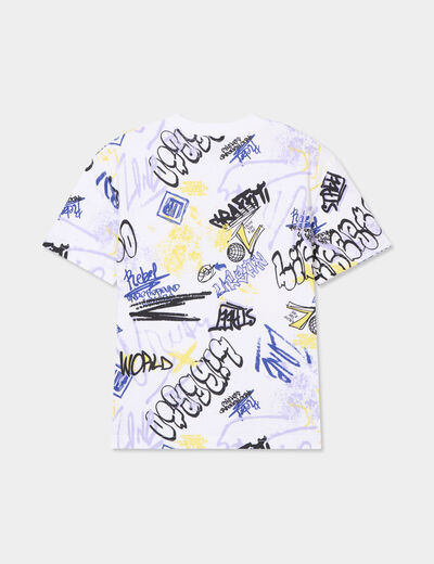 T-shirt col rond manches courtes Liberto blanc garçon